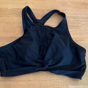 Black swim tank top